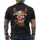 Weihnachten Rentier Rudolph Lustig Geschenk T-Shirt mit Rückendruck