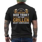 Wer Kein Bier Trinkt Grill T-Shirt mit Rückendruck