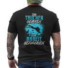 Zum Diving Geboren Slogan  Sea Diver T-Shirt mit Rückendruck