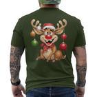 Christmas Reindeer Rudolph  T-Shirt mit Rückendruck