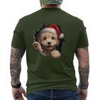 Poodle Dog Owner Dog Christmas Hat T-Shirt mit Rückendruck