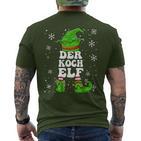 Koch Elf Christmas Elf Chef T-Shirt mit Rückendruck