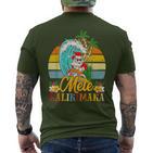 Mele-Kalikimaka Retro Santa Claus Shaka Hawaii T-Shirt mit Rückendruck