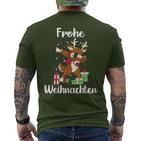 Merry Christmas Reindeer  Christmas Eve T-Shirt mit Rückendruck