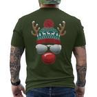 Reindeer Santa Claus Christmas Santa Christmas T-Shirt mit Rückendruck