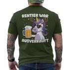 Reindeer War Ausverkauft Christmas Unicorn T-Shirt mit Rückendruck