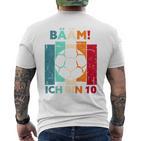 Children's Bäm Ich Bin 10 Zehn Jahre Junge 10Th Birthday Football T-Shirt mit Rückendruck