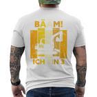 Children's Bäm Ich Bin 3 Drei Jahre Boy 3Rd Birthday Digger T-Shirt mit Rückendruck