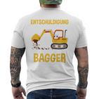 Children's Excuse Das Ich Zu Spät Bin Digger Driver Boy Digger 80 T-Shirt mit Rückendruck