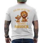 Children's Ich Bin Jetzt Ein Großer Bruder Löwen Motif T-Shirt mit Rückendruck