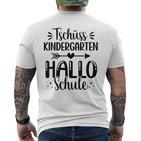 Children's School Child 2024 Tschüss Kindergarten Hello School First Day At School T-Shirt mit Rückendruck