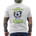 Children's Tschüss Kindergarten Football T-Shirt mit Rückendruck