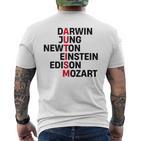 Darwin Jung Newton Einstein Edison Mozart Autism Awareness T-Shirt mit Rückendruck