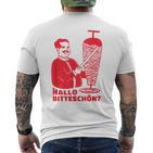 Döner Kebab Dönerladen Hallo Bitteschön T-Shirt mit Rückendruck