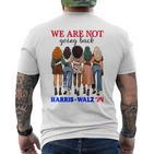 We Don't Go Back Harris Walz 24 Kamala Harris Tim Waltz T-Shirt mit Rückendruck