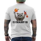 Es Eskaliert Eh X Raccoon Meme Racoon X Pedro Spritz T-Shirt mit Rückendruck