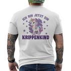 Kinder Ich Bin Jetzt Ein Krippenkind Kinderflppe Dolphin T-Shirt mit Rückendruck