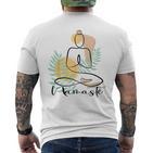 A Line Yoga Life Energy Chakra Meditation Namaste S T-Shirt mit Rückendruck