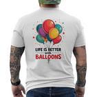 Lustiger Looner Mit Aufschrift „I Love Balloons“ Für Ballonliebhaber T-Shirt mit Rückendruck