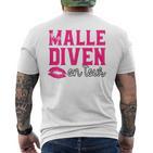 Malle Diven On Tour Slogan T-Shirt mit Rückendruck