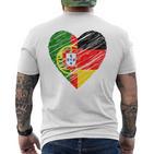 Portugal Germany Heart Germany Flag Portuguese Flag Heart Blue T-Shirt mit Rückendruck