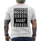 Psychiatrie Insasse 54287 Kostüm Knast Gefängnis T-Shirt mit Rückendruck