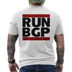 Run Bgp Network Engineer Geeky Nerd Gray T-Shirt mit Rückendruck