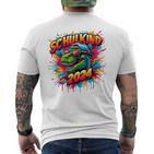 Schulkind 2024 T Rex Dino School T-Shirt mit Rückendruck