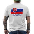 Slovak Flag Slovakia Team Fan Jersey T-Shirt mit Rückendruck