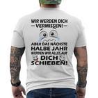 Zum Farewell Glückwunsch Zu Deiner Flucht Employee Gray S T-Shirt mit Rückendruck