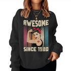 42 Jahre Alt Awesome Seit 1980 42Th Birthday Women's Sweatshirt Frauen