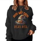 Bin Mit Der Hexe Hier Mama Witch Hat Sweatshirt Frauen