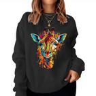 Colourful Giraffe Sweatshirt Frauen