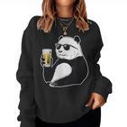 Coole Sonnenbrille Pandabär Bier Trinkend Pandas Sweatshirt Frauen