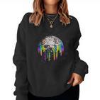 Discoball Rainbow Drip Melt Im Space Sweatshirt Frauen