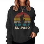 El Paso Texas Cactusintage Souvenir Sweatshirt Frauen