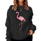 Flamingo Pocket Pink Flamingo Logo Sweatshirt Frauen