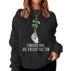 Simple Mal Die Kresse Holding Garden Gardener Flowers Sweatshirt Frauen