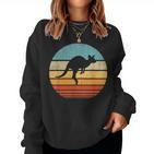 Kangaroo Retrointage 60S 70S Sunset Mammal Sweatshirt Frauen