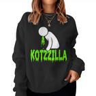 Kotzzilla Brechen Kotzen Beer Alcohol Pass Drunken Sweatshirt Frauen