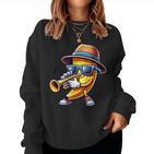 Musizierende Banana Mit Trumpet Sweatshirt Frauen