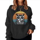 Owl With Sunglassesintage Sweatshirt Frauen