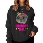 Schlafi Schlafi Sad Hamster Meme Birthday Girl Sweatshirt Frauen