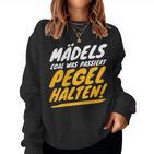 Women's Bachelorette Jga Party Girls Pegel Keep Fun Slogan S Sweatshirt Frauen