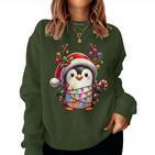 Christmas Children Cute Penguin Xmas Sweatshirt Frauen