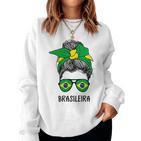 Brazilian Brasileira Girl Brazilian Heritage Brazil Flag Sweatshirt Frauen