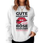 Cheeky Lips Gute Mädchen Böse Mädchen Spruch Gray Sweatshirt Frauen