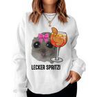 Delicious Spritzi X Sad Hamster Meme Girl Hallöchen Aperölchen Sweatshirt Frauen