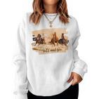 Horse Riding Desert Freedom Sweatshirt Frauen