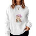 Ich Darf So Aussehen Ich Hatte Nachtschicht Coffee Owl Long-Sleeved Sweatshirt Frauen